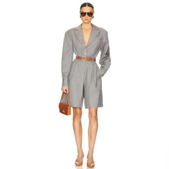 NWT $528 HELSA The Short Meeting Jumpsuit in Heather Gray Size Small